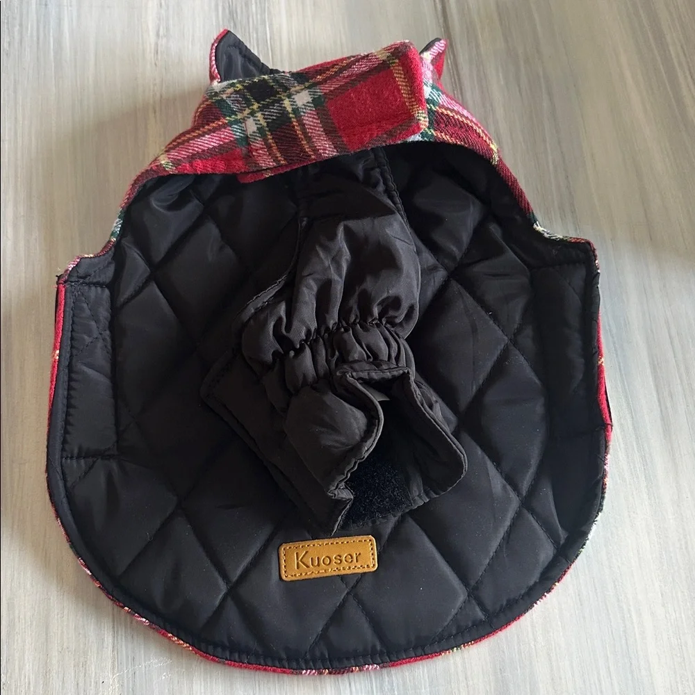 NWOT Red Plaid Small Dog Plaid Coat Lined and padded